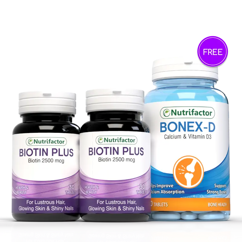 2 Biotin + Free Bonex-D Offer - Nutrifactor Women's Health