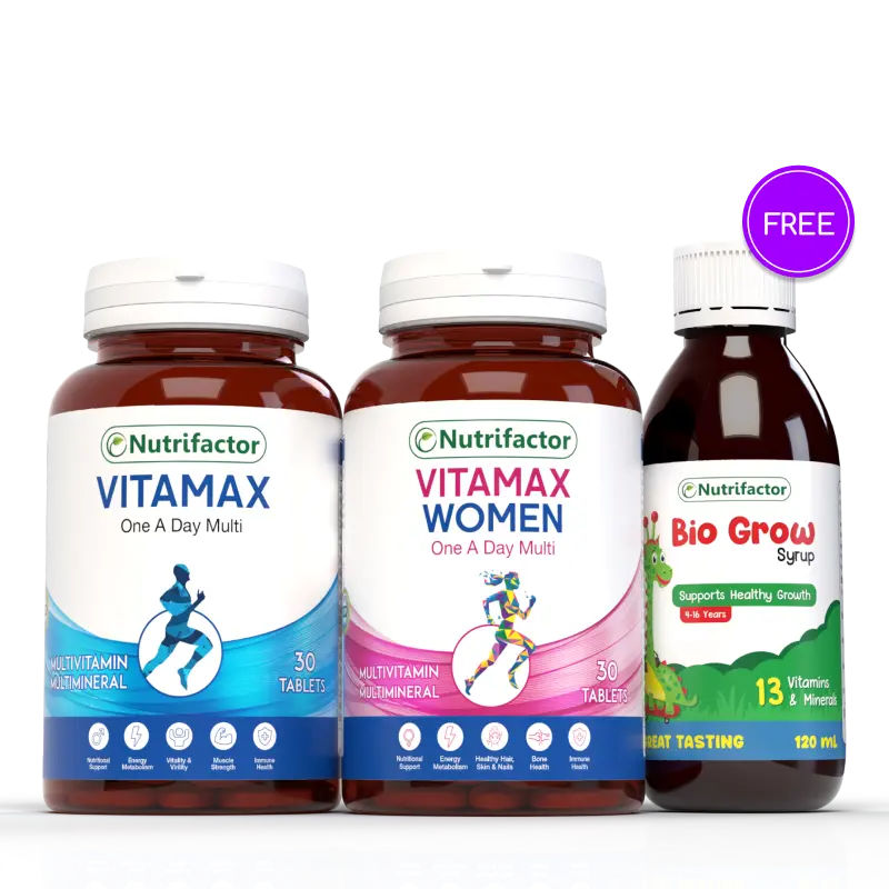 Family Pack (Vitamax + Free BioGrow Syrup) - Nutrifactor Multivitamins