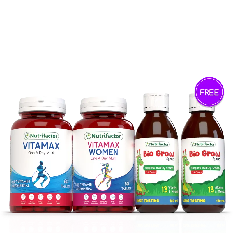 Family Pack (Vitamax + Free BioGrow Syrup) - Nutrifactor Multivitamins - Image 2